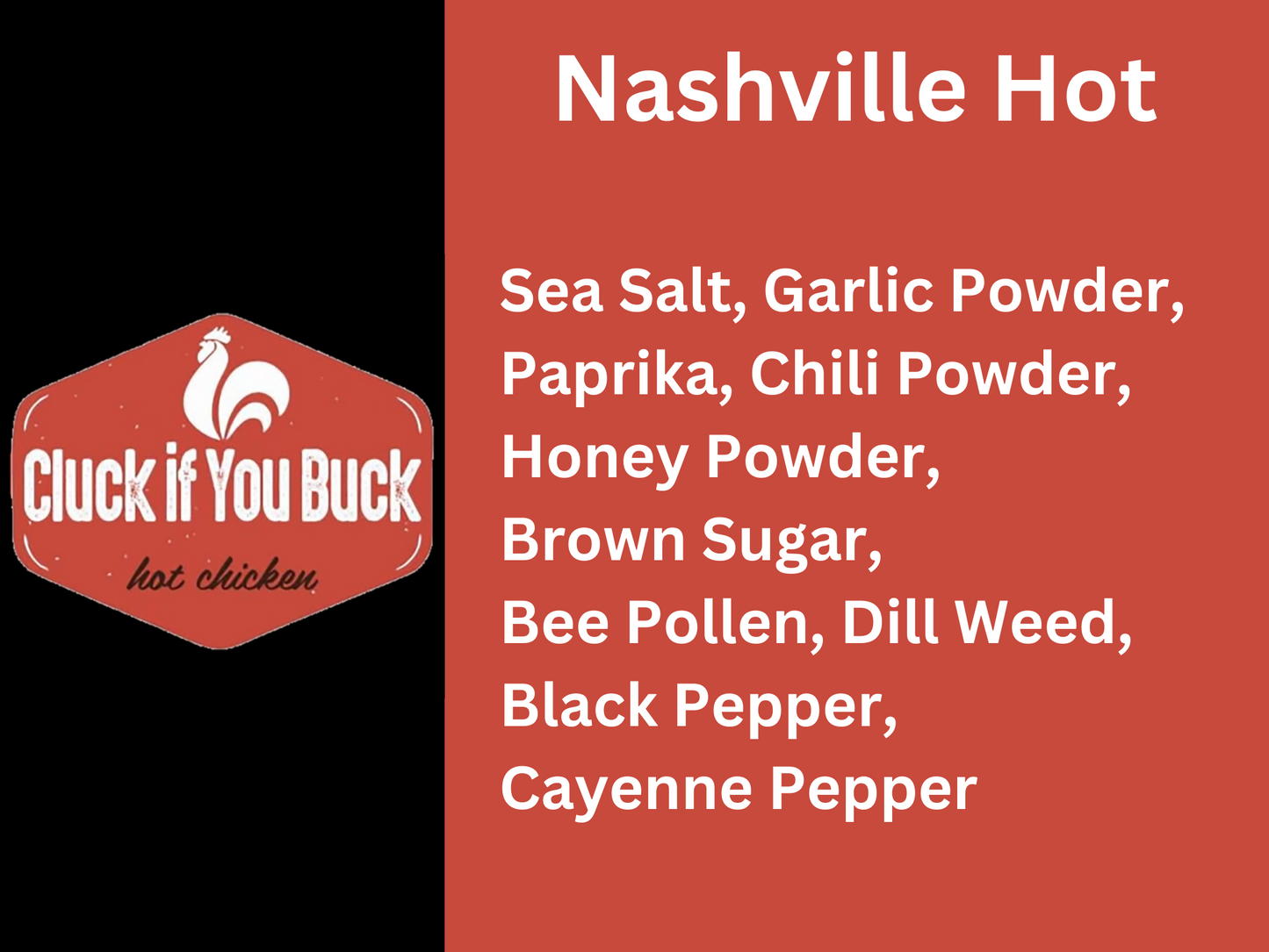 Cluck If You Buck - Nashville Hot - Sweet Heat Sea Salt - 12 Pack - Restaurant Bundle