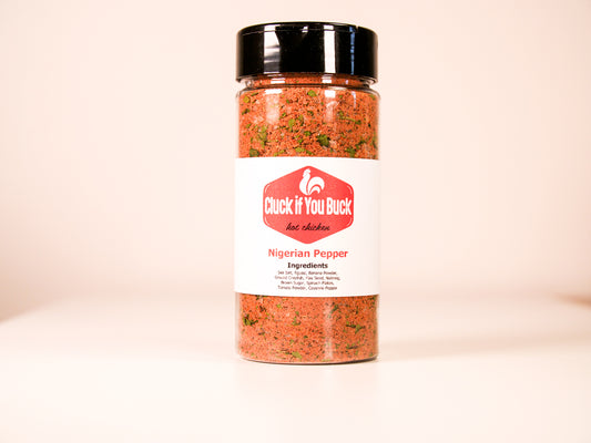 Cluck If You Buck - Nigerian Pepper - Sweet Heat Sea Salt, All-Purpose Chicken, Rib, Brisket, Greens, Tofu, Pork BBQ Rubs and Spices for Frying, Smoking and Grilling - No MSG, Gluten Free